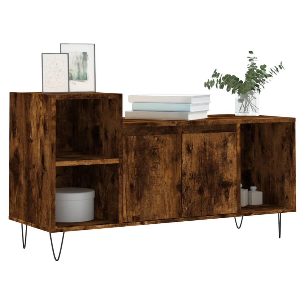 Meuble TV Chêne fumé 100x35x55 cm Bois d'ingénierie - XIOS