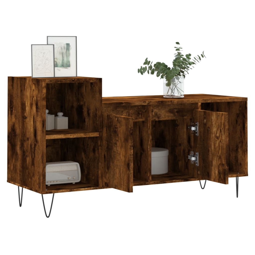 Meuble TV Chêne fumé 100x35x55 cm Bois d'ingénierie - XIOS