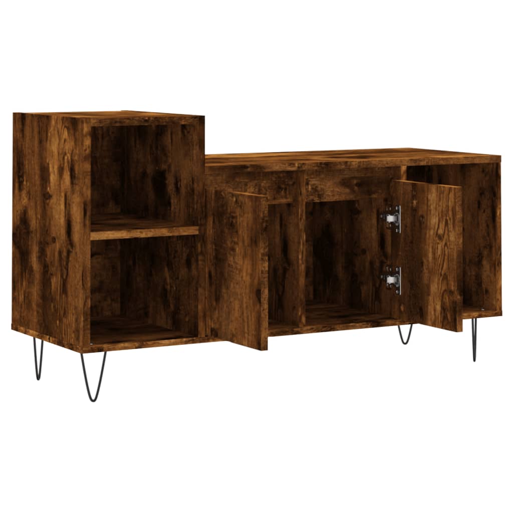 Meuble TV Chêne fumé 100x35x55 cm Bois d'ingénierie - XIOS