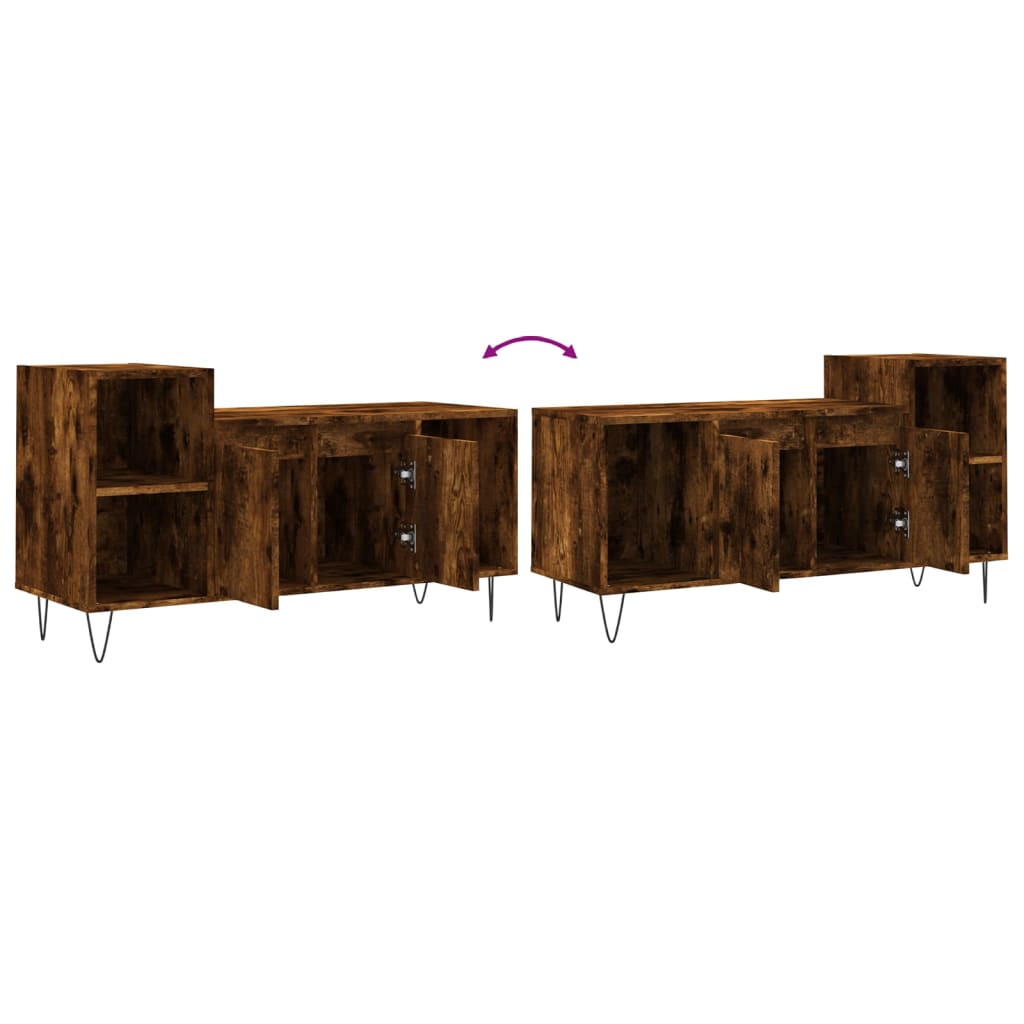 Meuble TV Chêne fumé 100x35x55 cm Bois d'ingénierie - XIOS