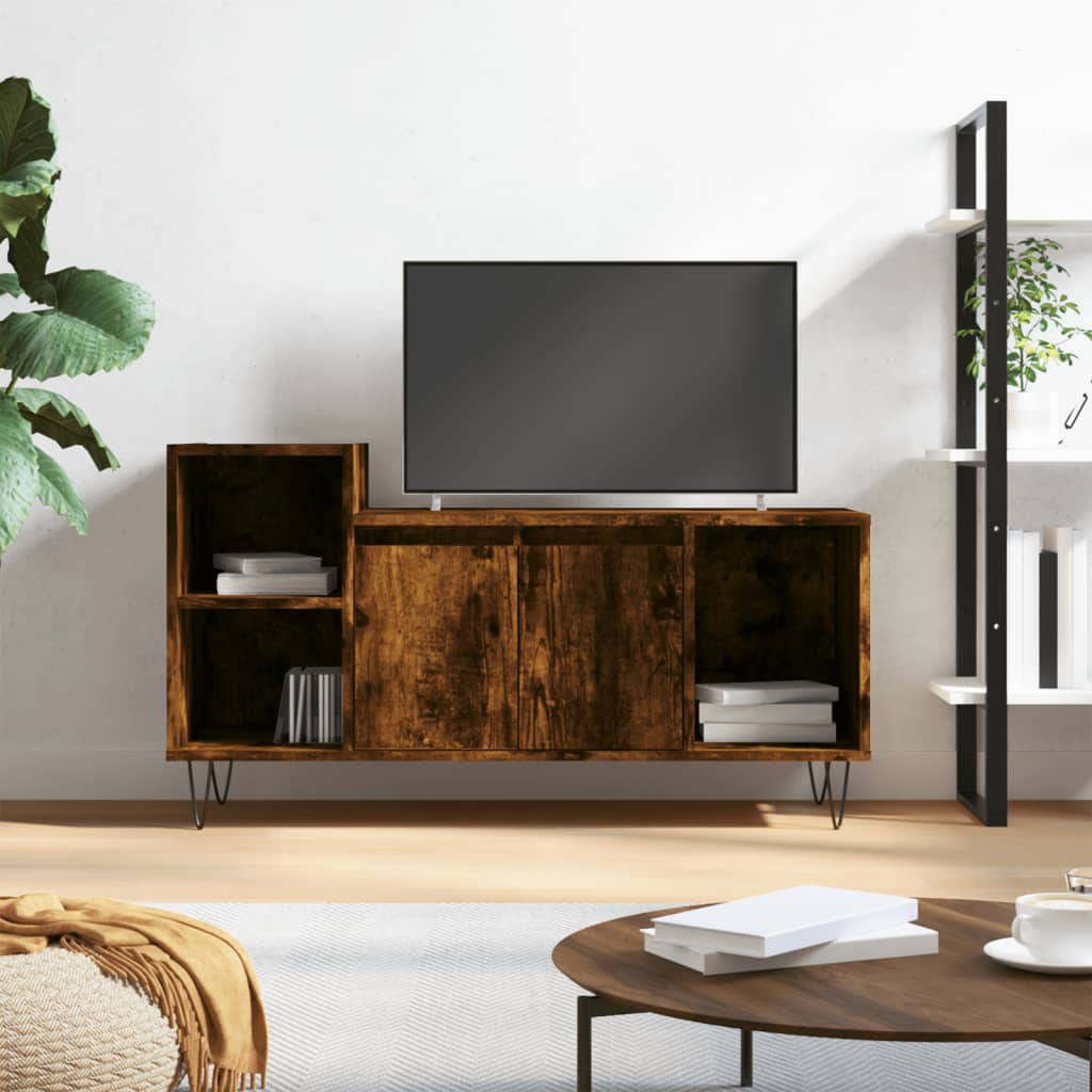 Meuble TV Chêne fumé 100x35x55 cm Bois d'ingénierie - XIOS