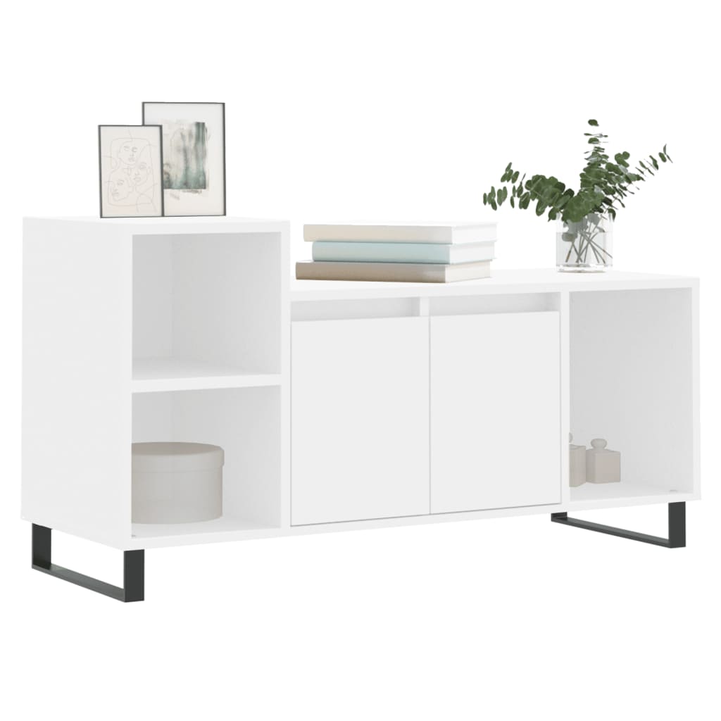 Meuble TV Blanc 100x35x55 cm Bois d'ingénierie - XIOS