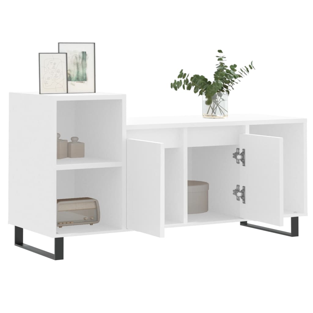 Meuble TV Blanc 100x35x55 cm Bois d'ingénierie - XIOS