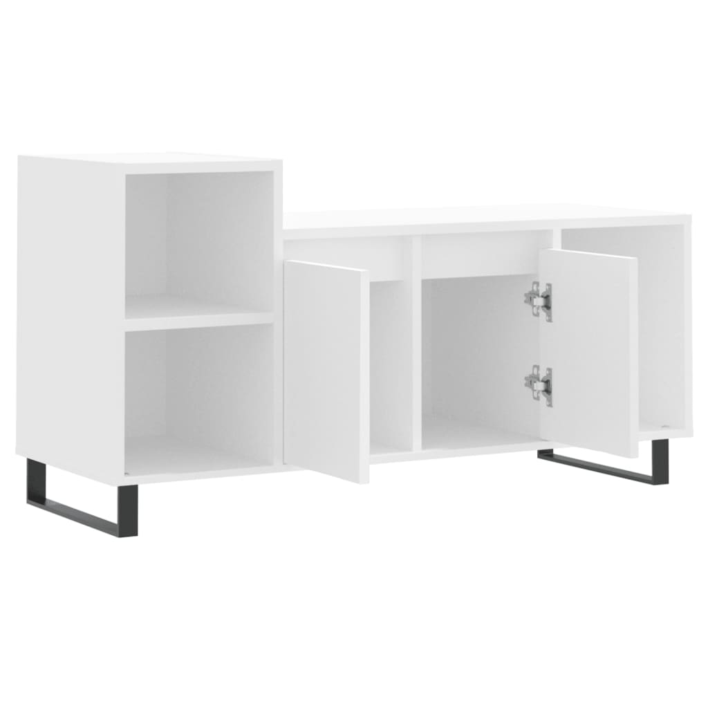 Meuble TV Blanc 100x35x55 cm Bois d'ingénierie - XIOS