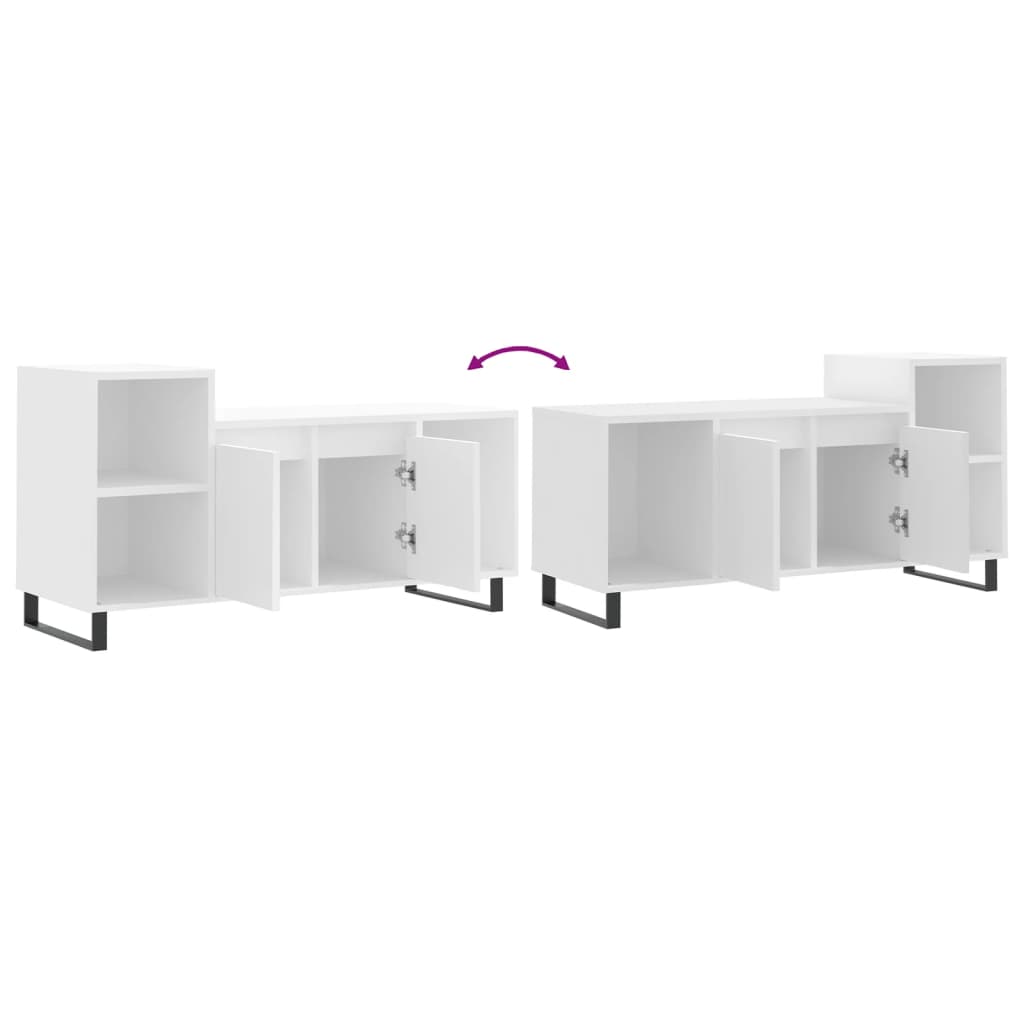 Meuble TV Blanc 100x35x55 cm Bois d'ingénierie - XIOS