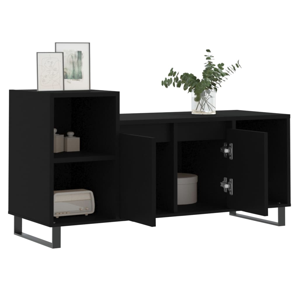 Meuble TV Noir 100x35x55 cm Bois d'ingénierie - XIOS