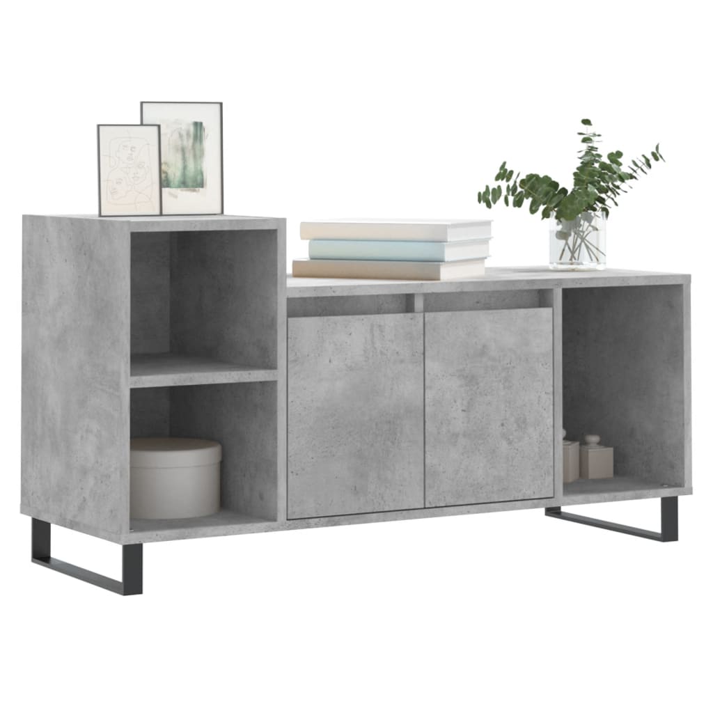 Meuble TV Gris béton 100x35x55 cm Bois d'ingénierie - XIOS