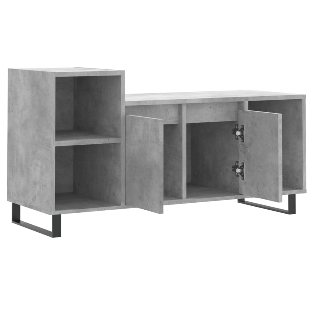Meuble TV Gris béton 100x35x55 cm Bois d'ingénierie - XIOS