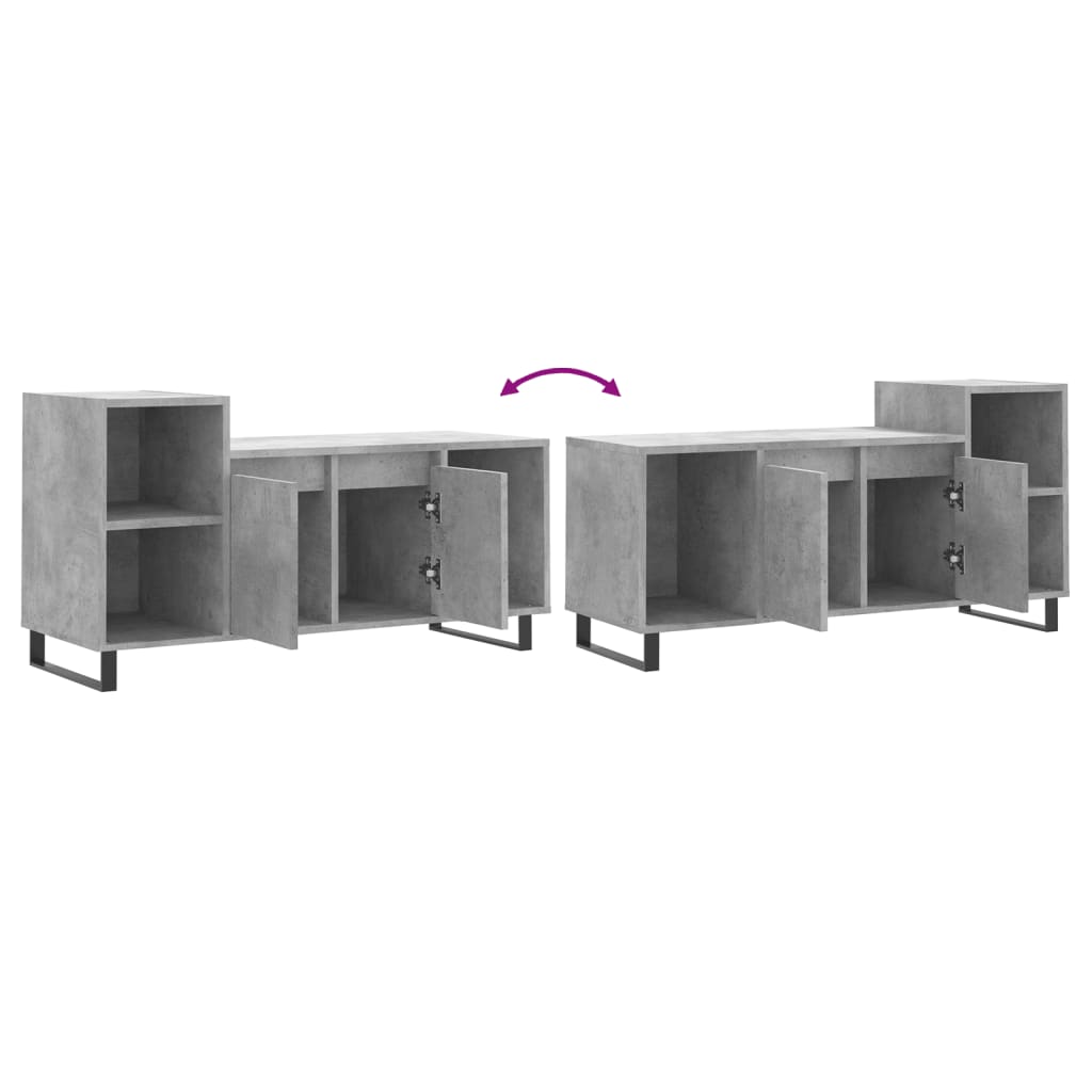 Meuble TV Gris béton 100x35x55 cm Bois d'ingénierie - XIOS