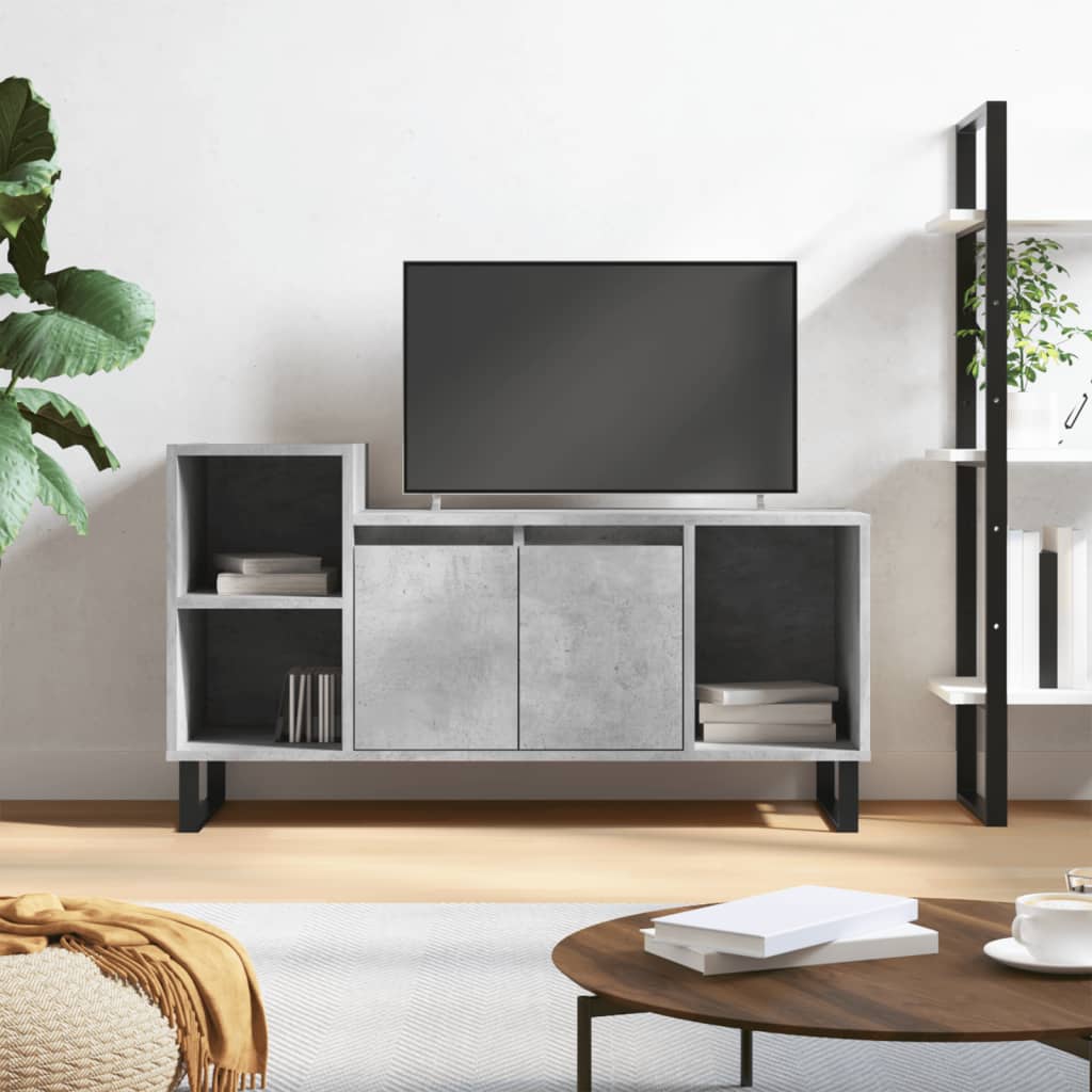 Meuble TV Gris béton 100x35x55 cm Bois d'ingénierie - XIOS
