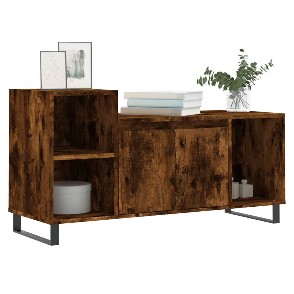 Meuble TV Chêne fumé 100x35x55 cm Bois d'ingénierie - XIOS