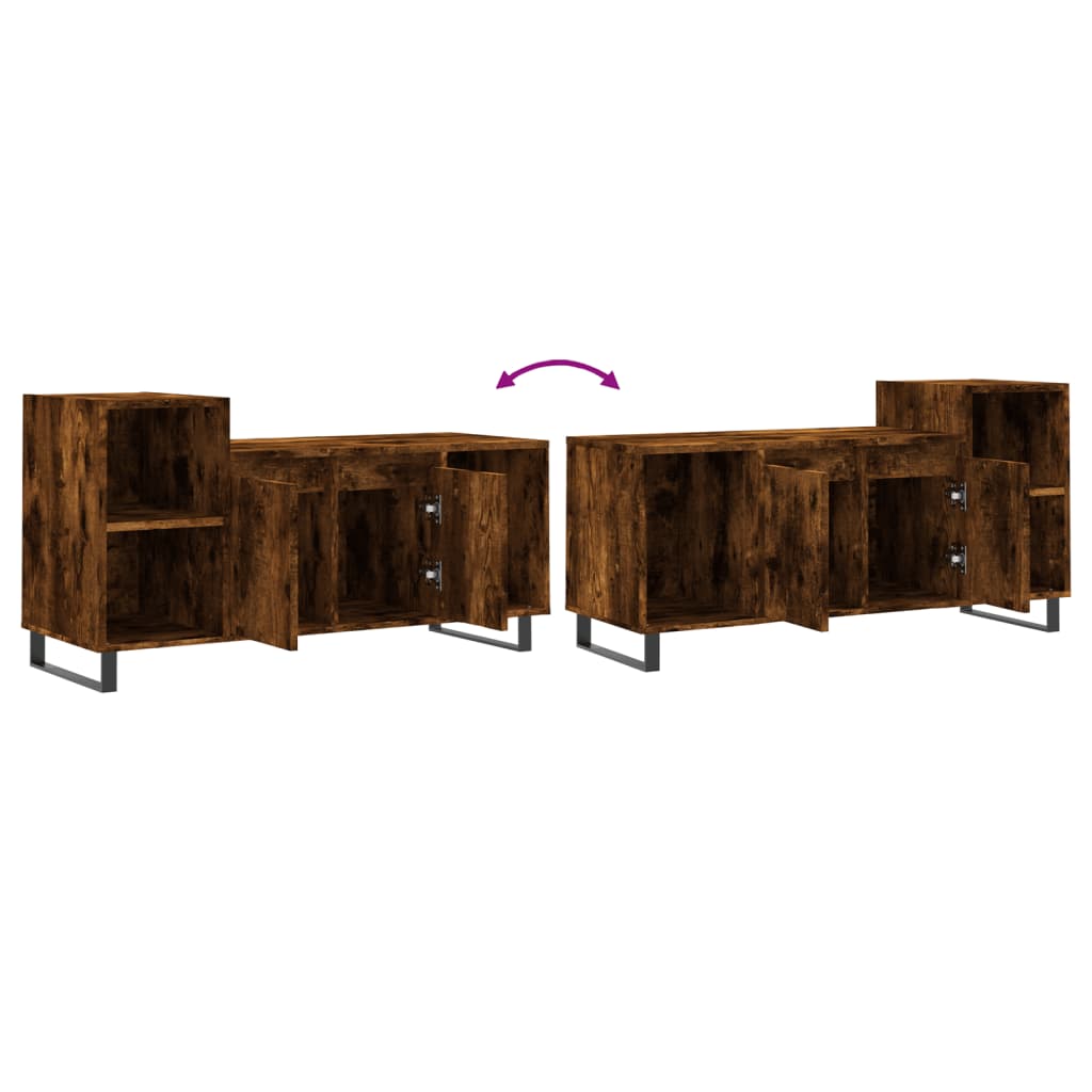 Meuble TV Chêne fumé 100x35x55 cm Bois d'ingénierie - XIOS