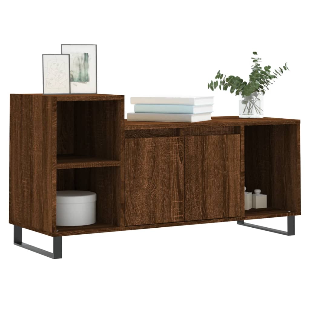 Meuble TV Chêne marron 100x35x55 cm Bois d'ingénierie - XIOS