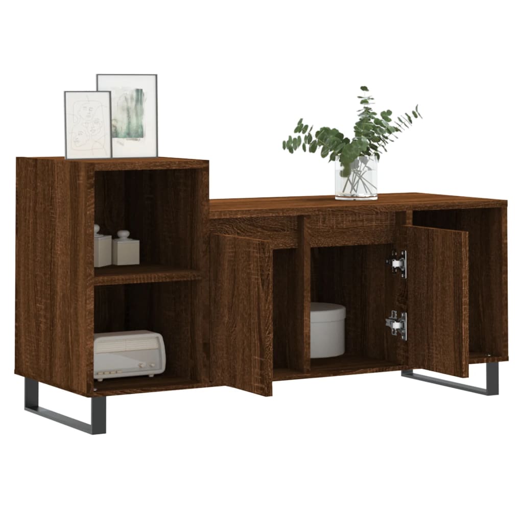 Meuble TV Chêne marron 100x35x55 cm Bois d'ingénierie - XIOS