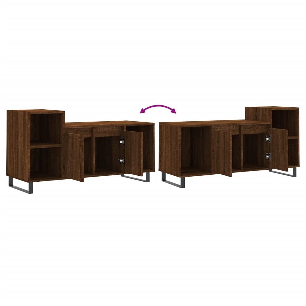 Meuble TV Chêne marron 100x35x55 cm Bois d'ingénierie - XIOS