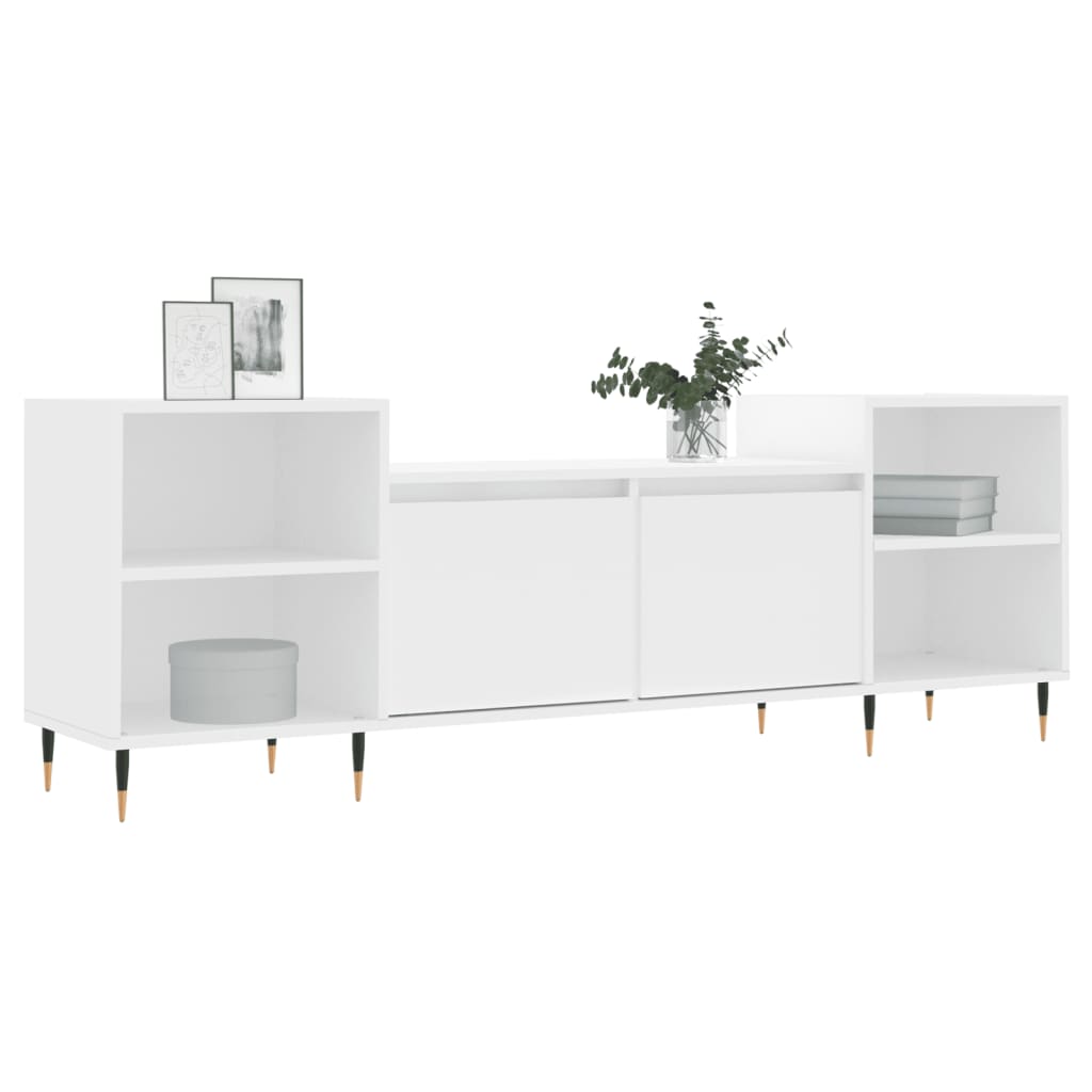Meuble TV Blanc 160x35x55 cm Bois d'ingénierie - XIOS