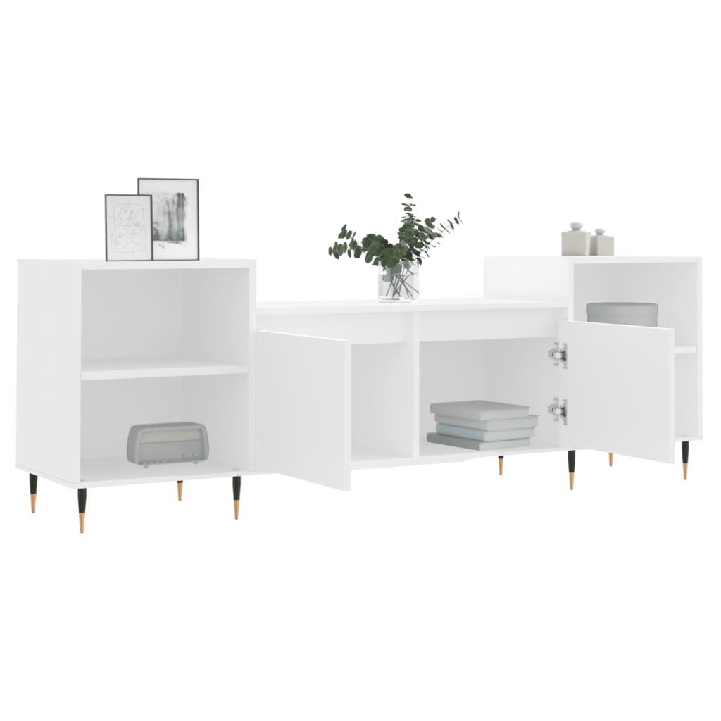 Meuble TV Blanc 160x35x55 cm Bois d'ingénierie - XIOS