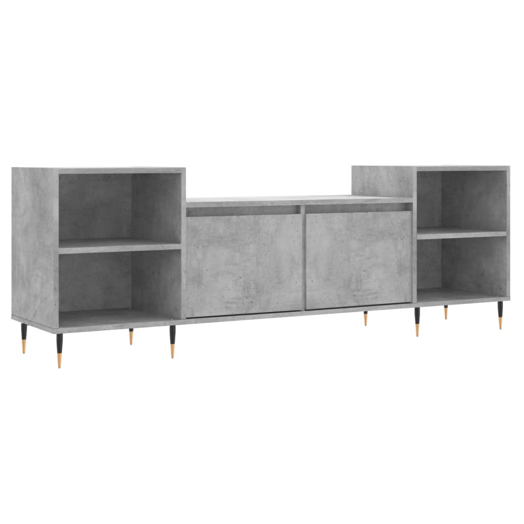 Meuble TV Gris béton 160x35x55 cm Bois d'ingénierie - XIOS