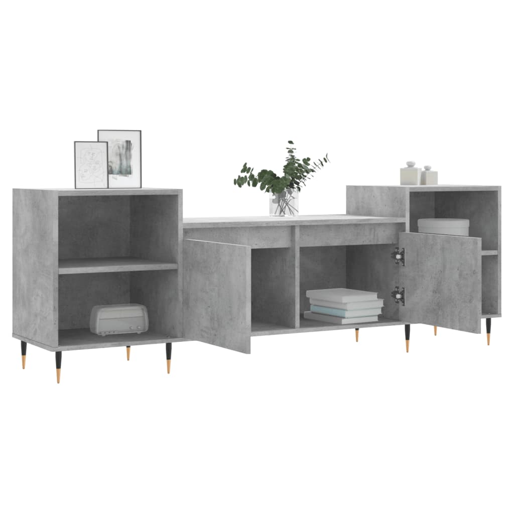Meuble TV Gris béton 160x35x55 cm Bois d'ingénierie - XIOS