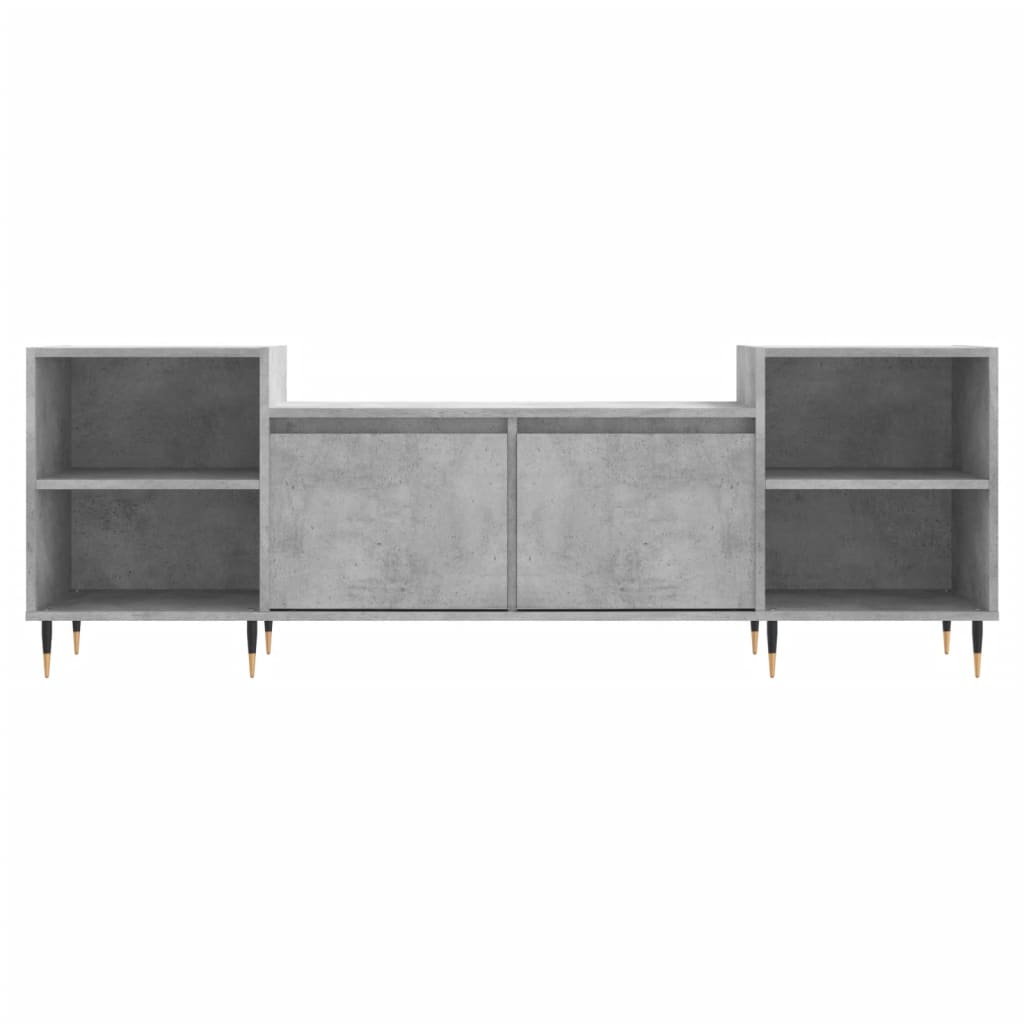 Meuble TV Gris béton 160x35x55 cm Bois d'ingénierie - XIOS
