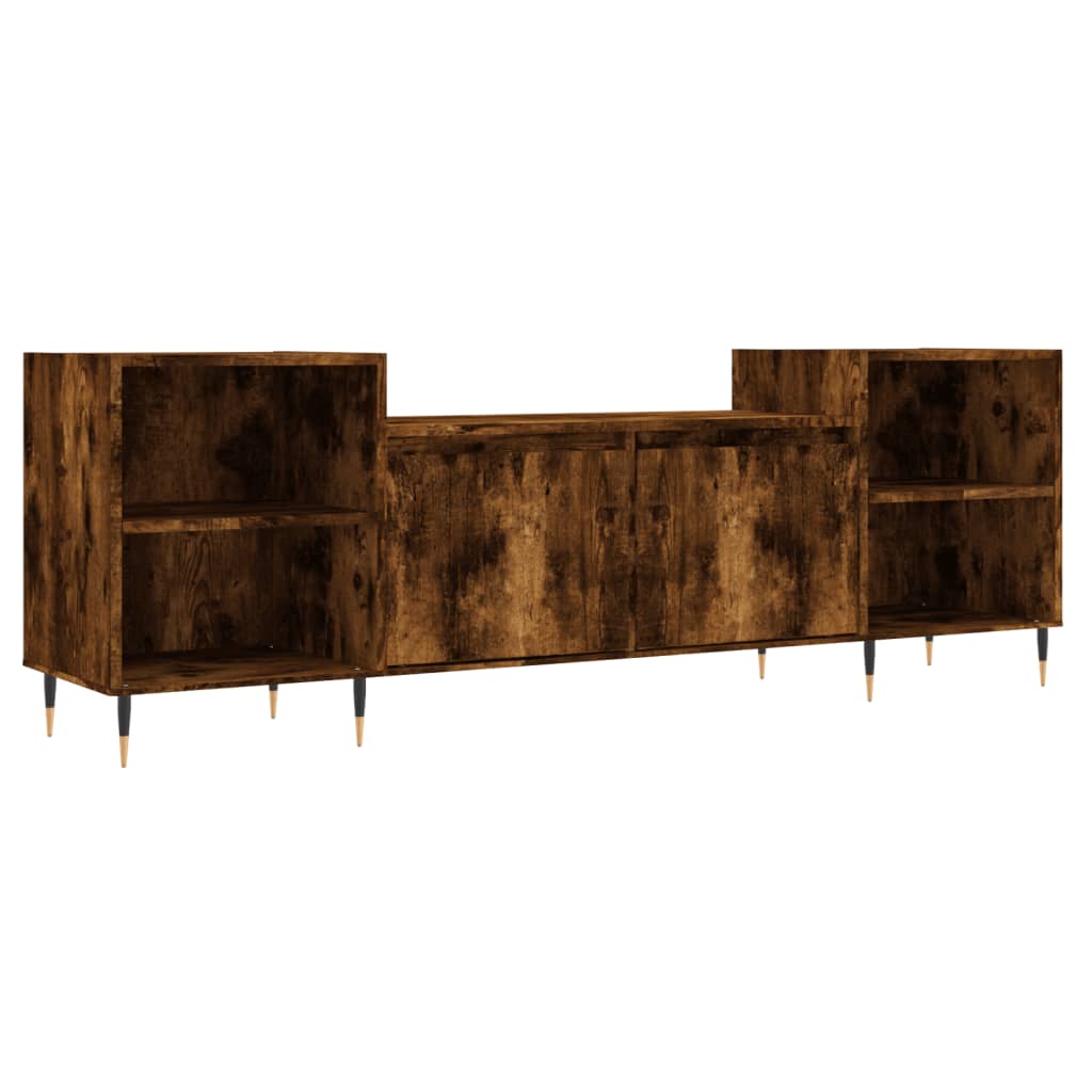 Meuble TV Chêne fumé 160x35x55 cm Bois d'ingénierie - XIOS