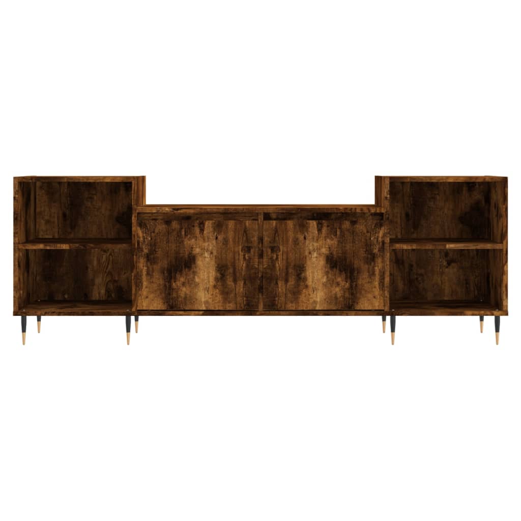 Meuble TV Chêne fumé 160x35x55 cm Bois d'ingénierie - XIOS