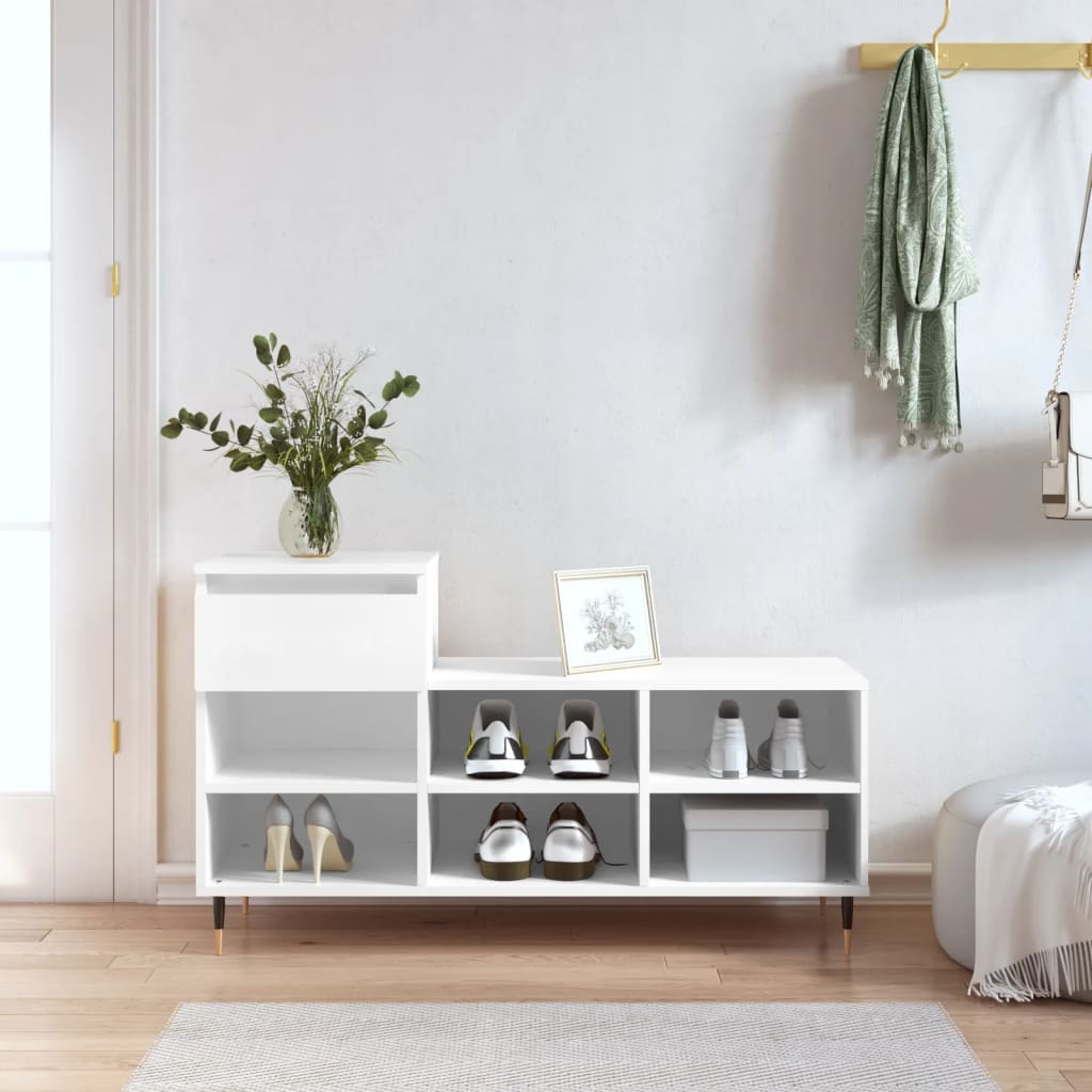 Armoire à chaussures Blanc 102x36x60 cm Bois d'ingénierie - XIOS