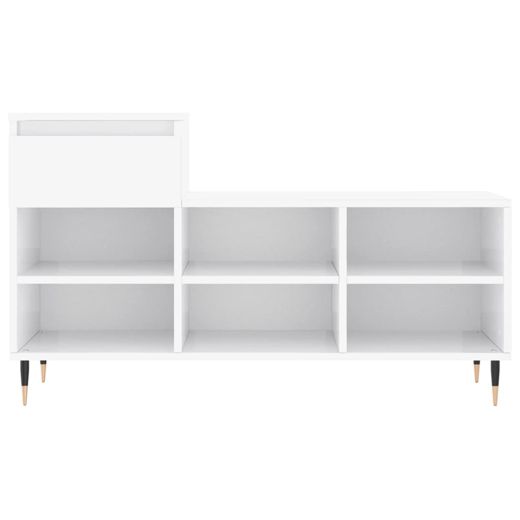 Armoire à chaussure Blanc brillant 102x36x60 cm Bois ingénierie - XIOS