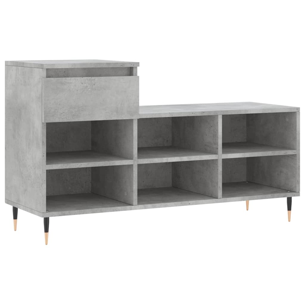 Armoire à chaussures Gris béton 102x36x60 cm Bois d'ingénierie - XIOS