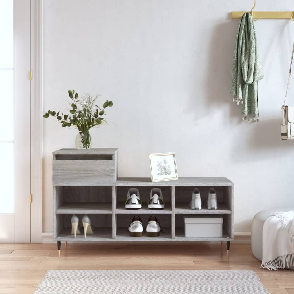 Armoire à chaussures Sonoma gris 102x36x60 cm Bois d'ingénierie - XIOS