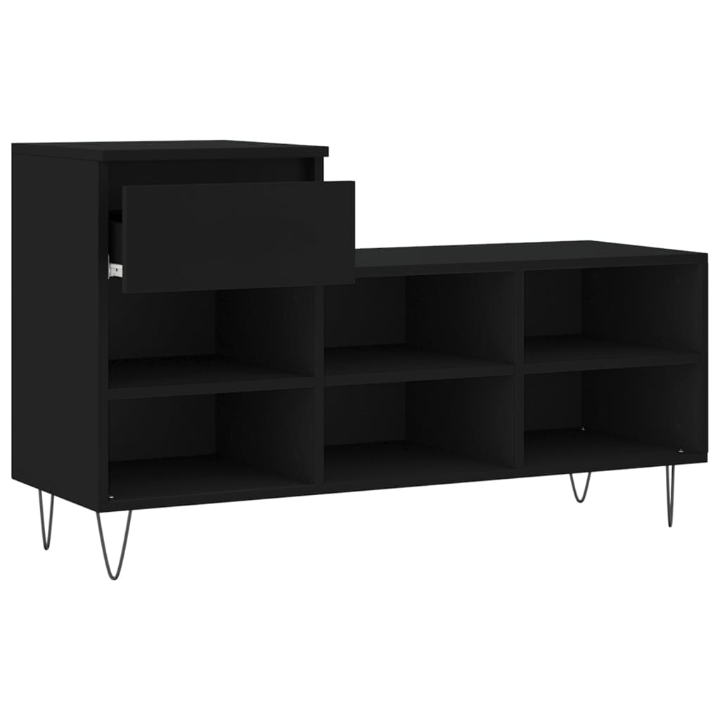 Armoire à chaussures Noir 102x36x60 cm Bois d'ingénierie - XIOS
