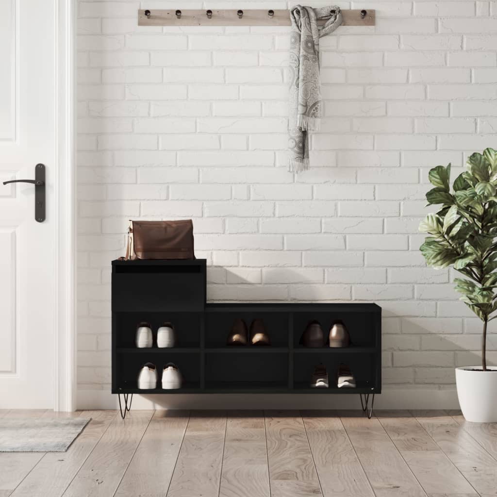 Armoire à chaussures Noir 102x36x60 cm Bois d'ingénierie - XIOS