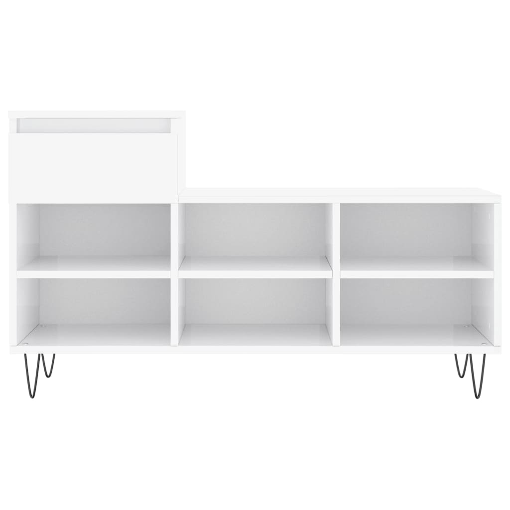 Armoire à chaussure Blanc brillant 102x36x60 cm Bois ingénierie - XIOS