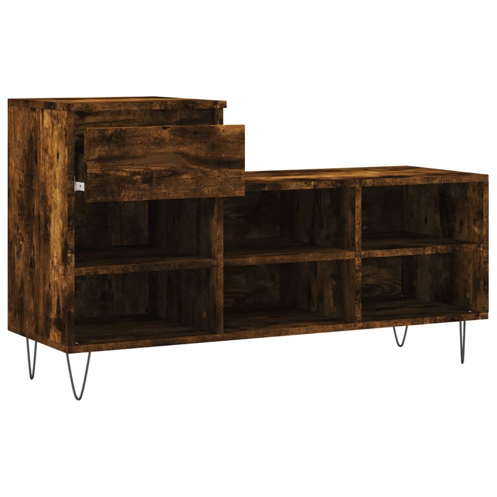 Armoire à chaussures Chêne fumé 102x36x60 cm Bois d'ingénierie - XIOS