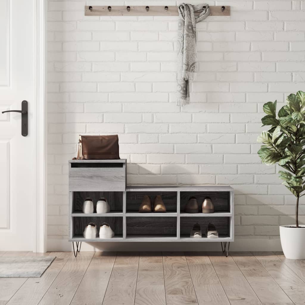 Armoire à chaussures Sonoma gris 102x36x60 cm Bois d'ingénierie - XIOS