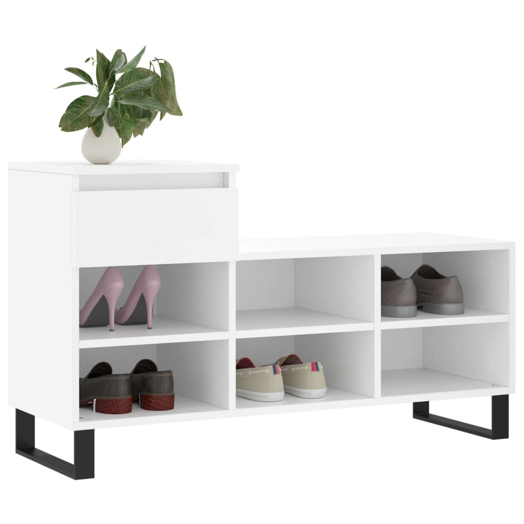 Armoire à chaussures Blanc 102x36x60 cm Bois d'ingénierie - XIOS