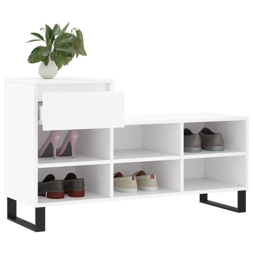 Armoire à chaussures Blanc 102x36x60 cm Bois d'ingénierie - XIOS