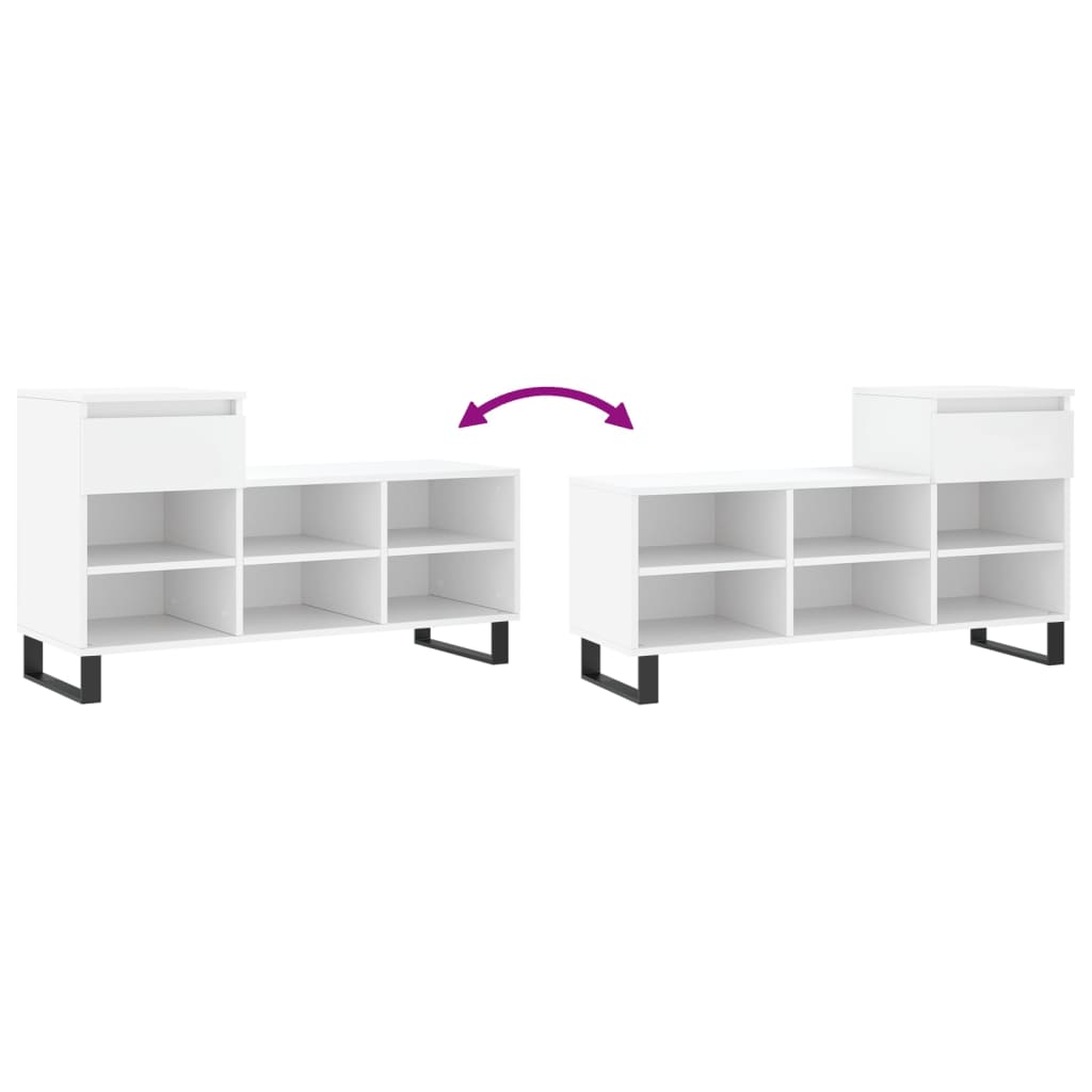 Armoire à chaussures Blanc 102x36x60 cm Bois d'ingénierie - XIOS