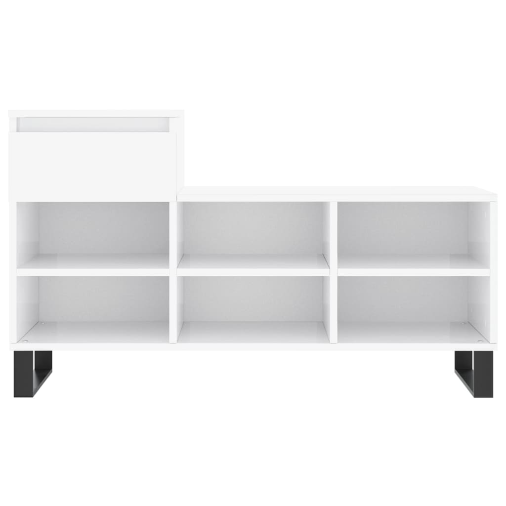 Armoire à chaussure Blanc brillant 102x36x60 cm Bois ingénierie - XIOS