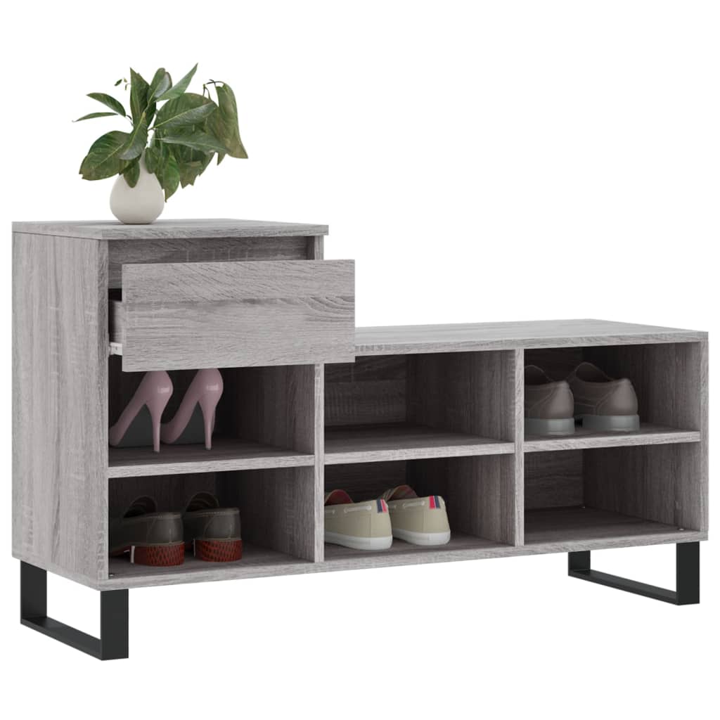 Armoire à chaussures Sonoma gris 102x36x60 cm Bois d'ingénierie - XIOS