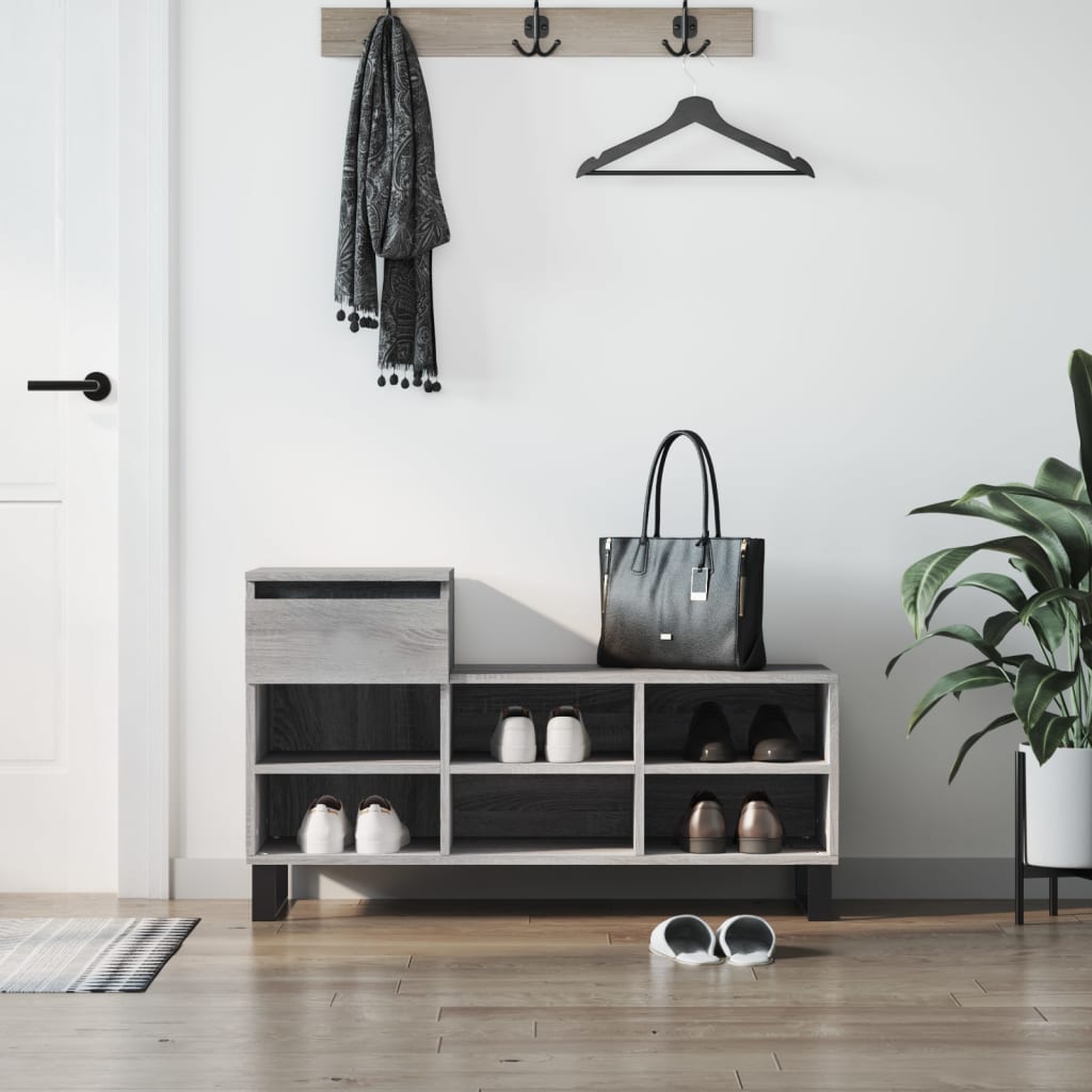Armoire à chaussures Sonoma gris 102x36x60 cm Bois d'ingénierie - XIOS