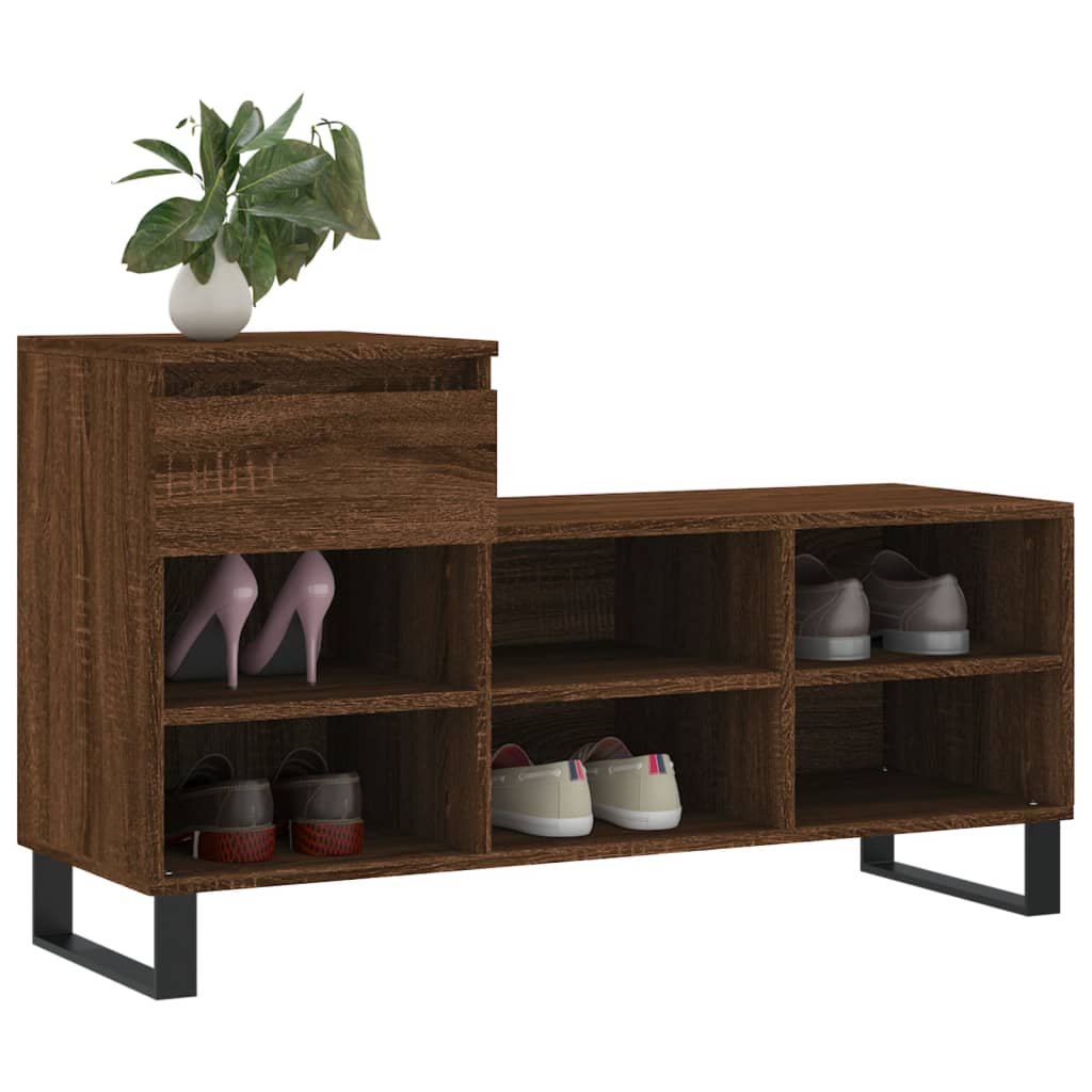 Armoire à chaussures Chêne marron 102x36x60cm Bois d'ingénierie - XIOS
