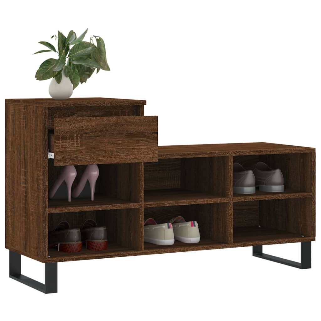 Armoire à chaussures Chêne marron 102x36x60cm Bois d'ingénierie - XIOS