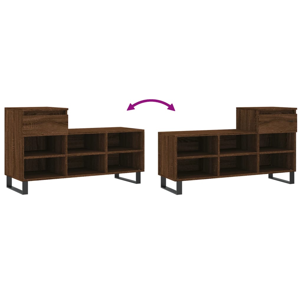 Armoire à chaussures Chêne marron 102x36x60cm Bois d'ingénierie - XIOS