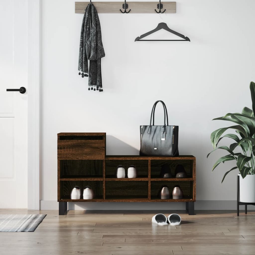 Armoire à chaussures Chêne marron 102x36x60cm Bois d'ingénierie - XIOS