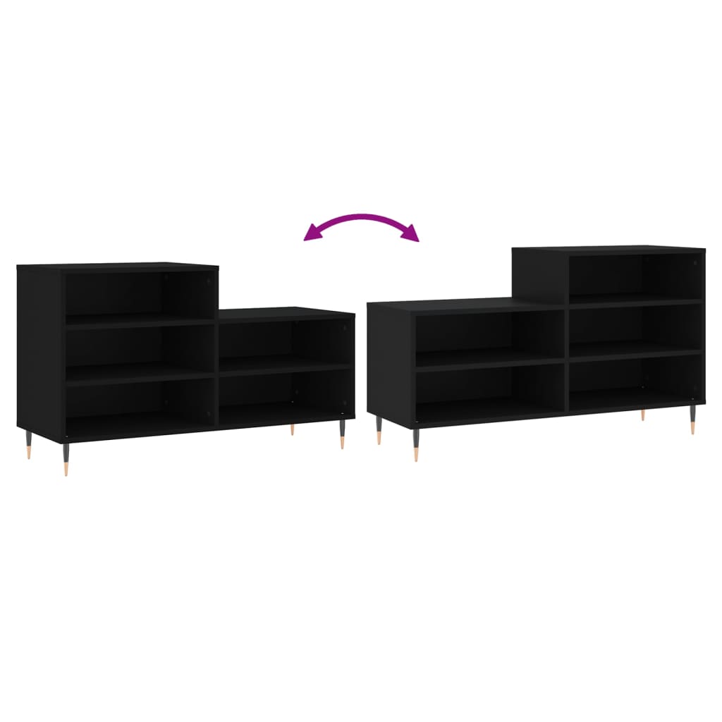 Armoire à chaussures Noir 102x36x60 cm Bois d'ingénierie - XIOS