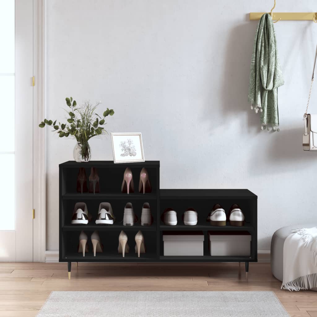 Armoire à chaussures Noir 102x36x60 cm Bois d'ingénierie - XIOS