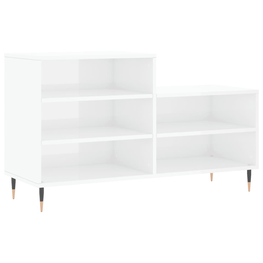 Armoire à chaussure Blanc brillant 102x36x60 cm Bois ingénierie - XIOS