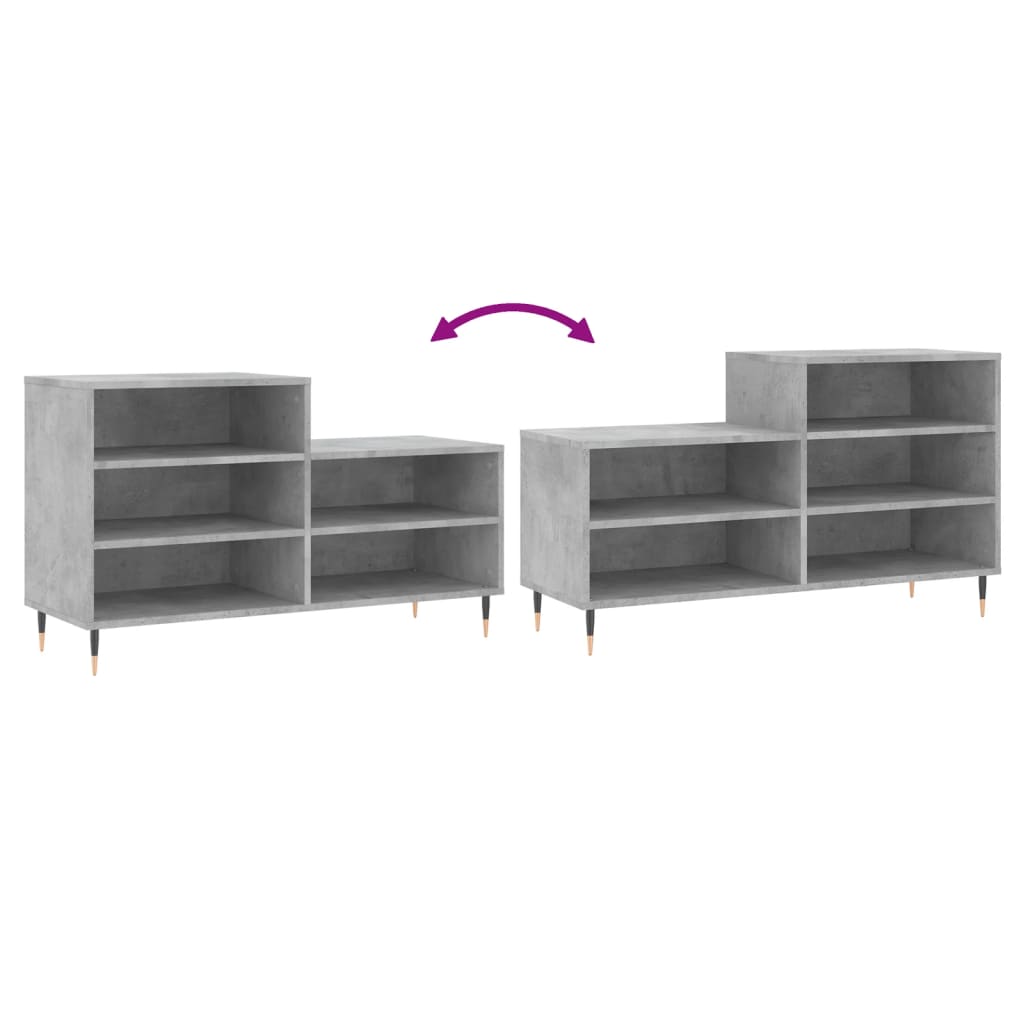 Armoire à chaussures Gris béton 102x36x60 cm Bois d'ingénierie - XIOS
