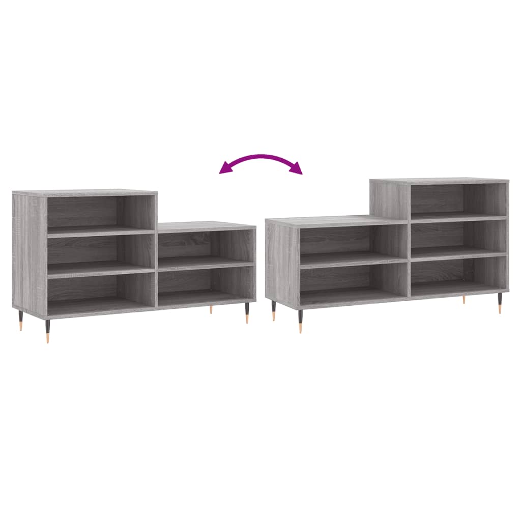 Armoire à chaussures Sonoma gris 102x36x60 cm Bois d'ingénierie - XIOS